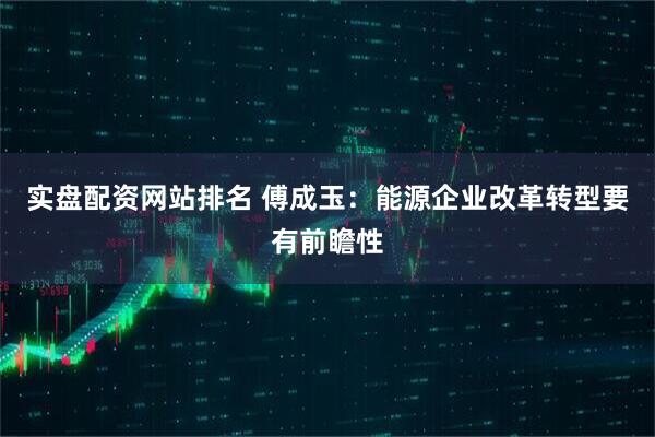實盤配資網站排名 傅成玉：能源企業改革轉型要有前瞻性